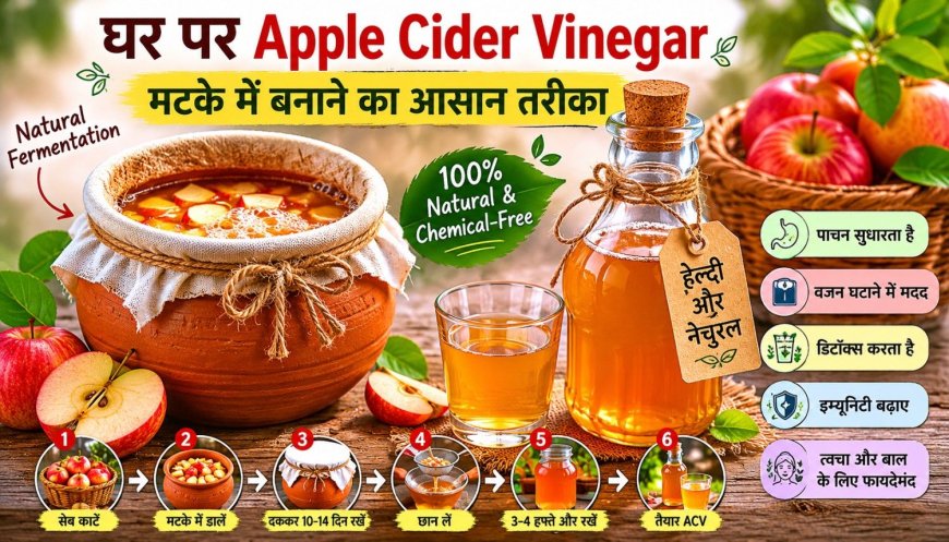 घर पर Apple Cider Vinegar कैसे बनाएं (मटके में पारंपरिक तरीका) | Complete Guide 2026
