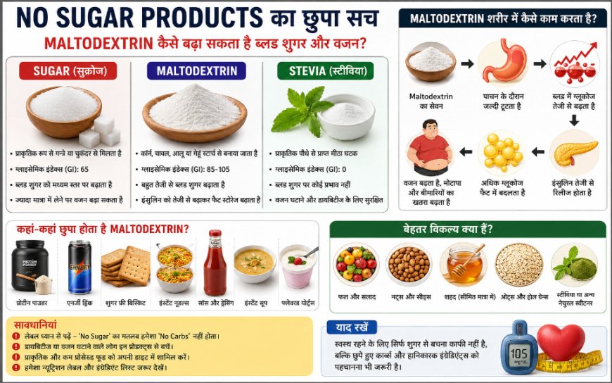 No Sugar Products का छुपा सच: Maltodextrin कैसे चुपचाप बढ़ा रहा है ब्लड शुगर और वजन?